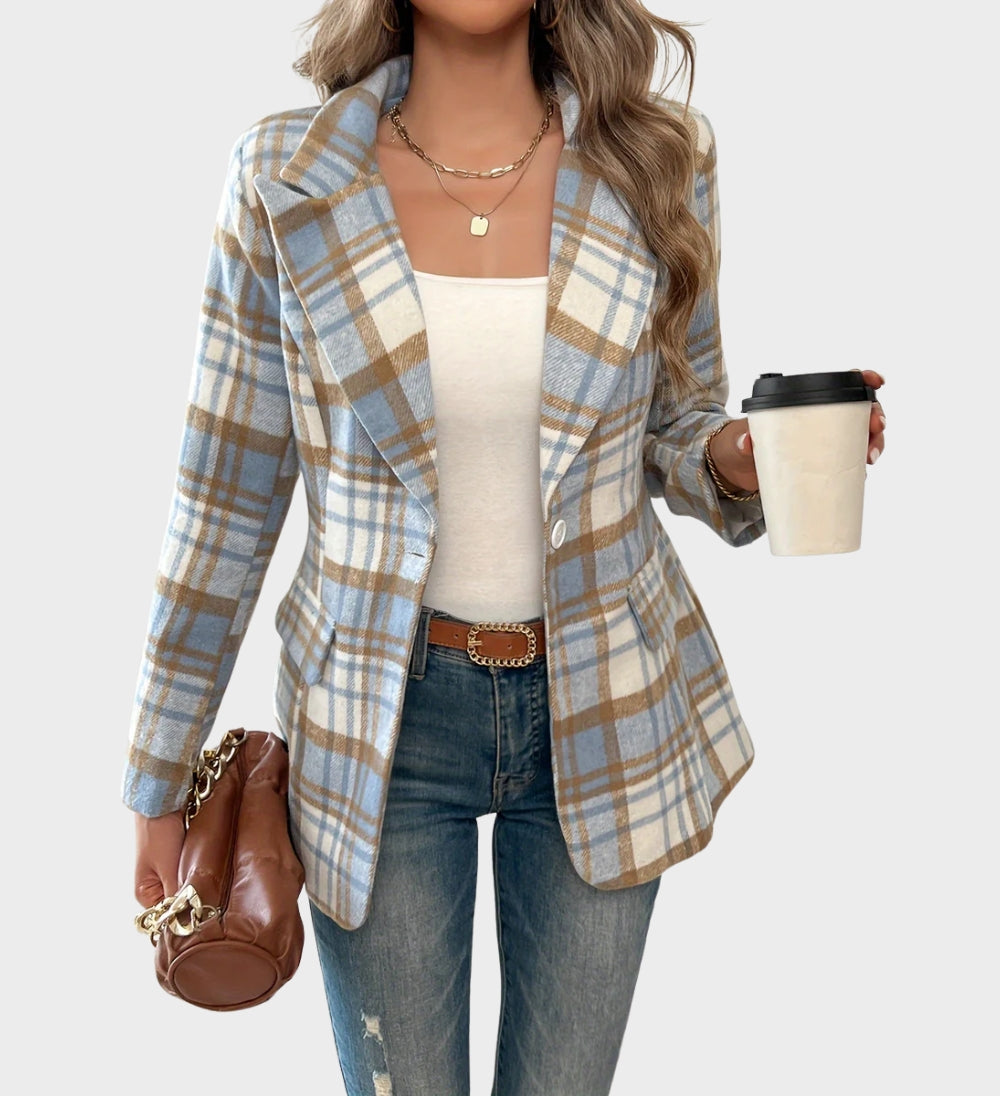 Soft Autumn Plaid Blazer