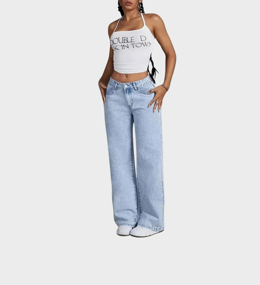 High-waist Urban Wide Jeans